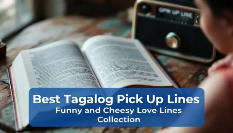 Funny Tagalog pick up lines book on table.