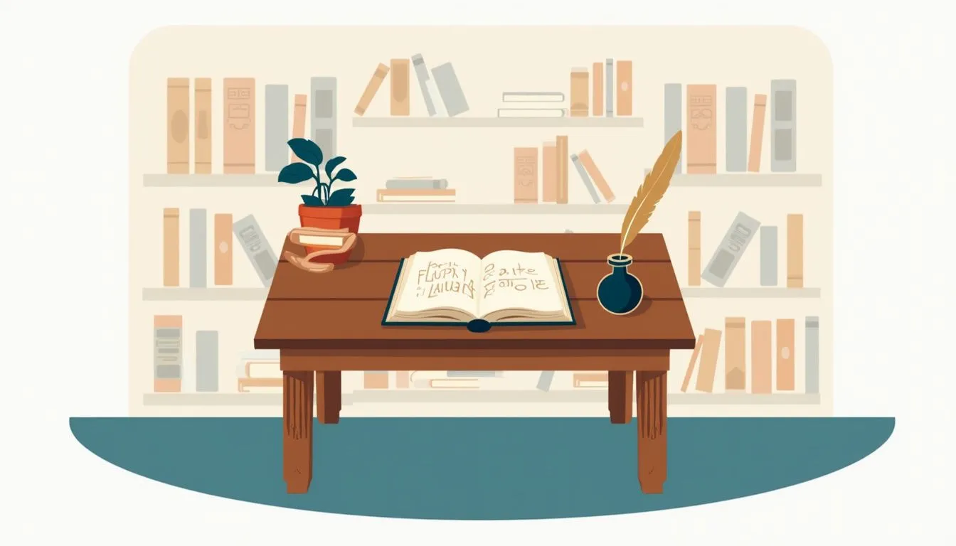 Cozy library with a desk and bookshelves.